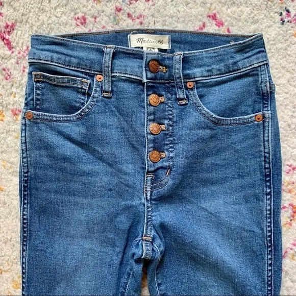 Madewell Petite 10&quot; High-Rise Skinny Jeans in Mackey Wash: Button-Front sz 25P