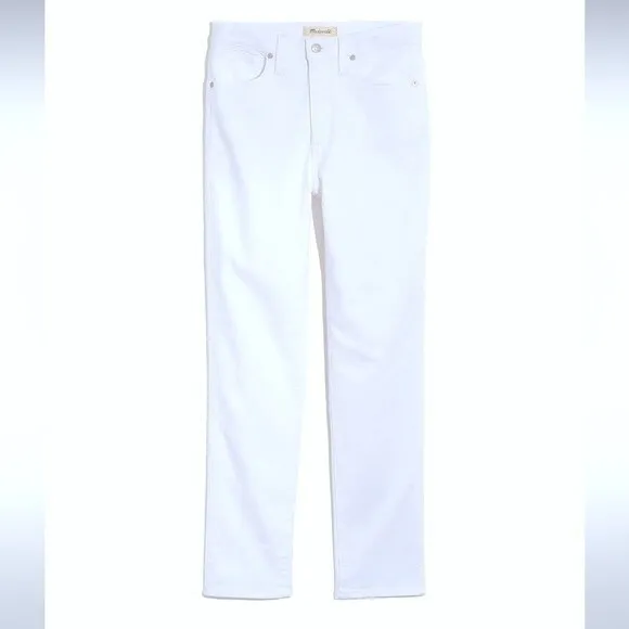 Madewell Stovepipe Jeans NWT Size 32 White Denim High Rise Straight Leg