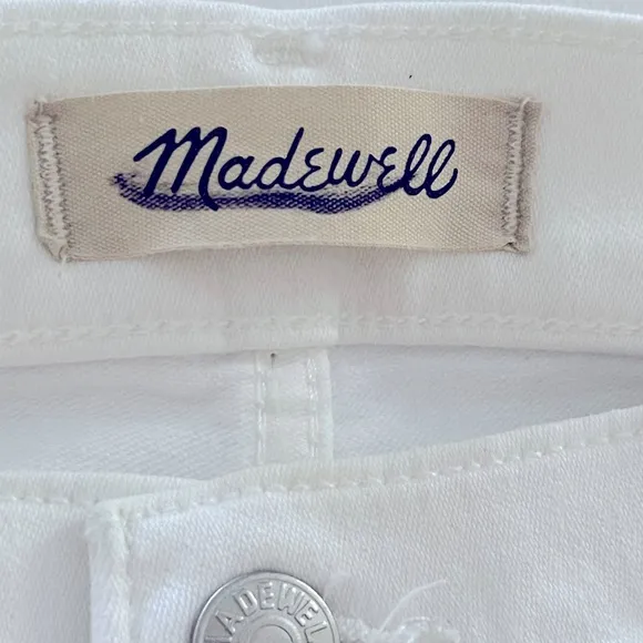 Madewell Stovepipe Jeans NWT Size 32 White Denim High Rise Straight Leg