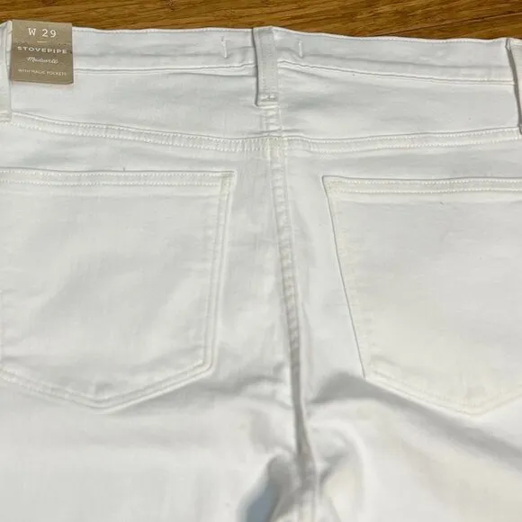 Madewell Stovepipe White Jeans Size 29
