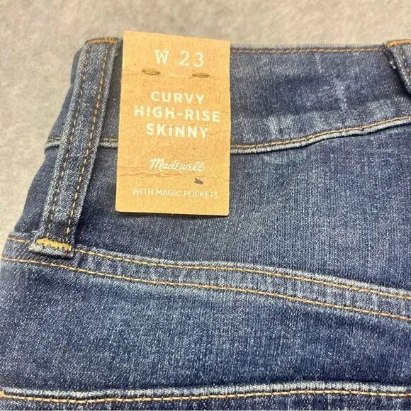 Madewell Women’s Curvy High Rise Skinny Jeans NWT’s Med Blue size 23