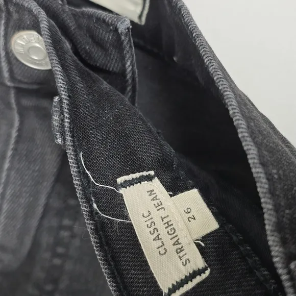 Madewell Women’s Washed Black Classic Straight Jeans High Rise Denim Style J2054