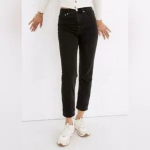 Madewell Women’s Washed Black Classic Straight Jeans High Rise Denim Style J2054