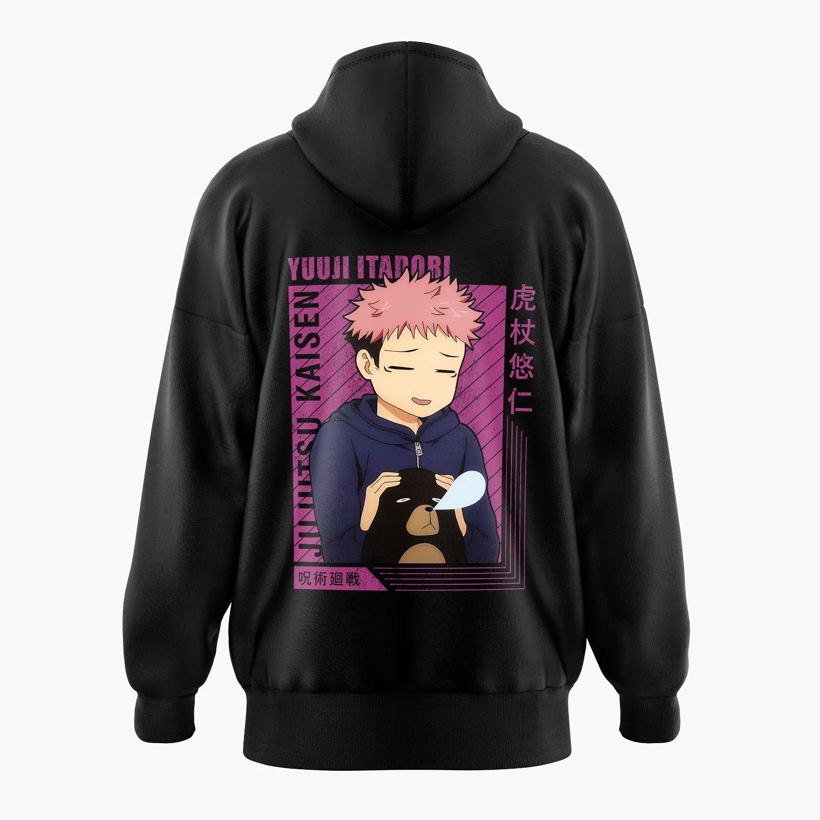 Magenta Chibi Itadori Yuji Oversized Hoodie - Jujutsu Kaisen