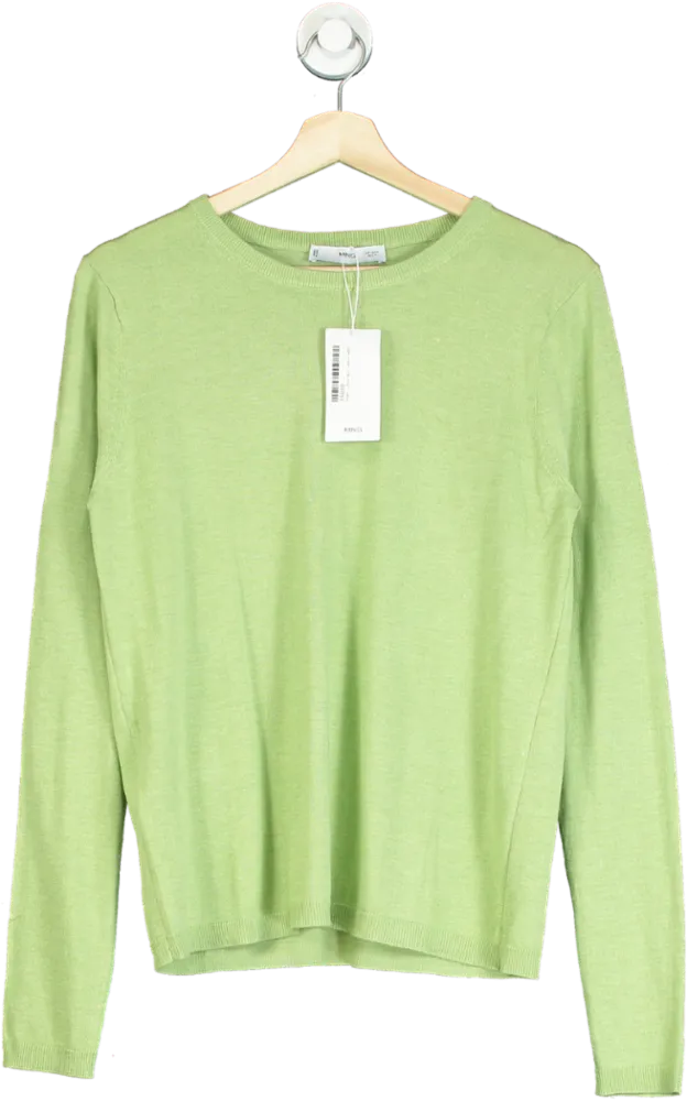 MANGO Green Knit Sweater Top UK M