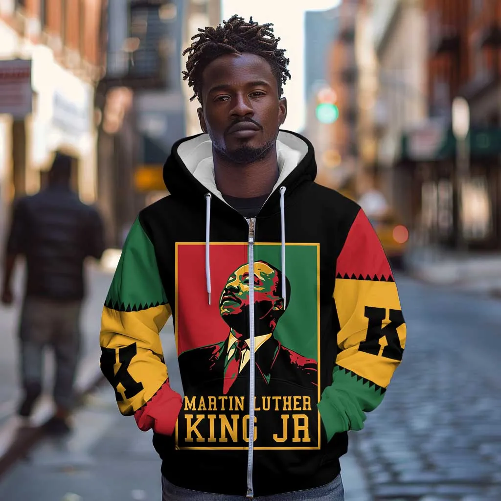 Martin Luther King Jr Zip Hoodie MLK Retro Style DT03