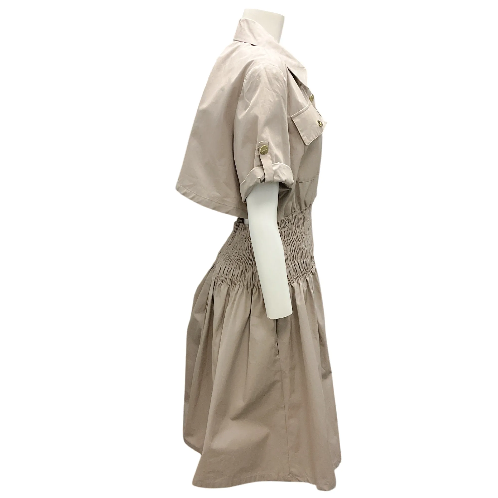 Max & Moi Khaki 2021 Short Sleeved Cotton Dress