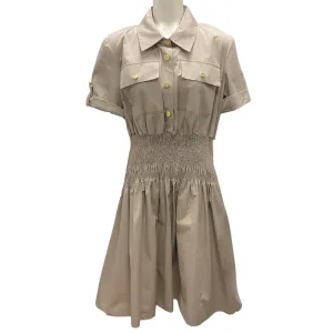 Max & Moi Khaki 2021 Short Sleeved Cotton Dress