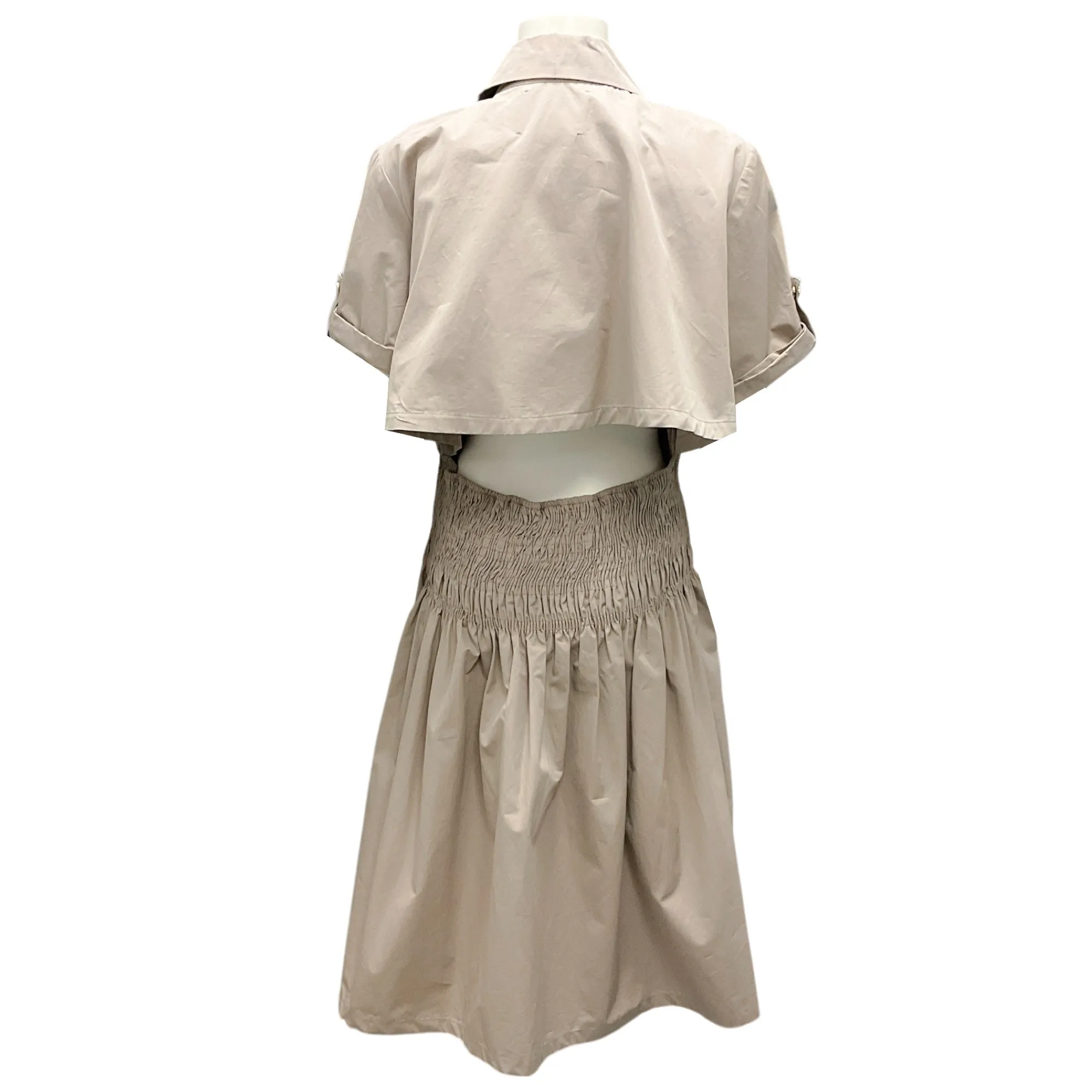 Max & Moi Khaki 2021 Short Sleeved Cotton Dress