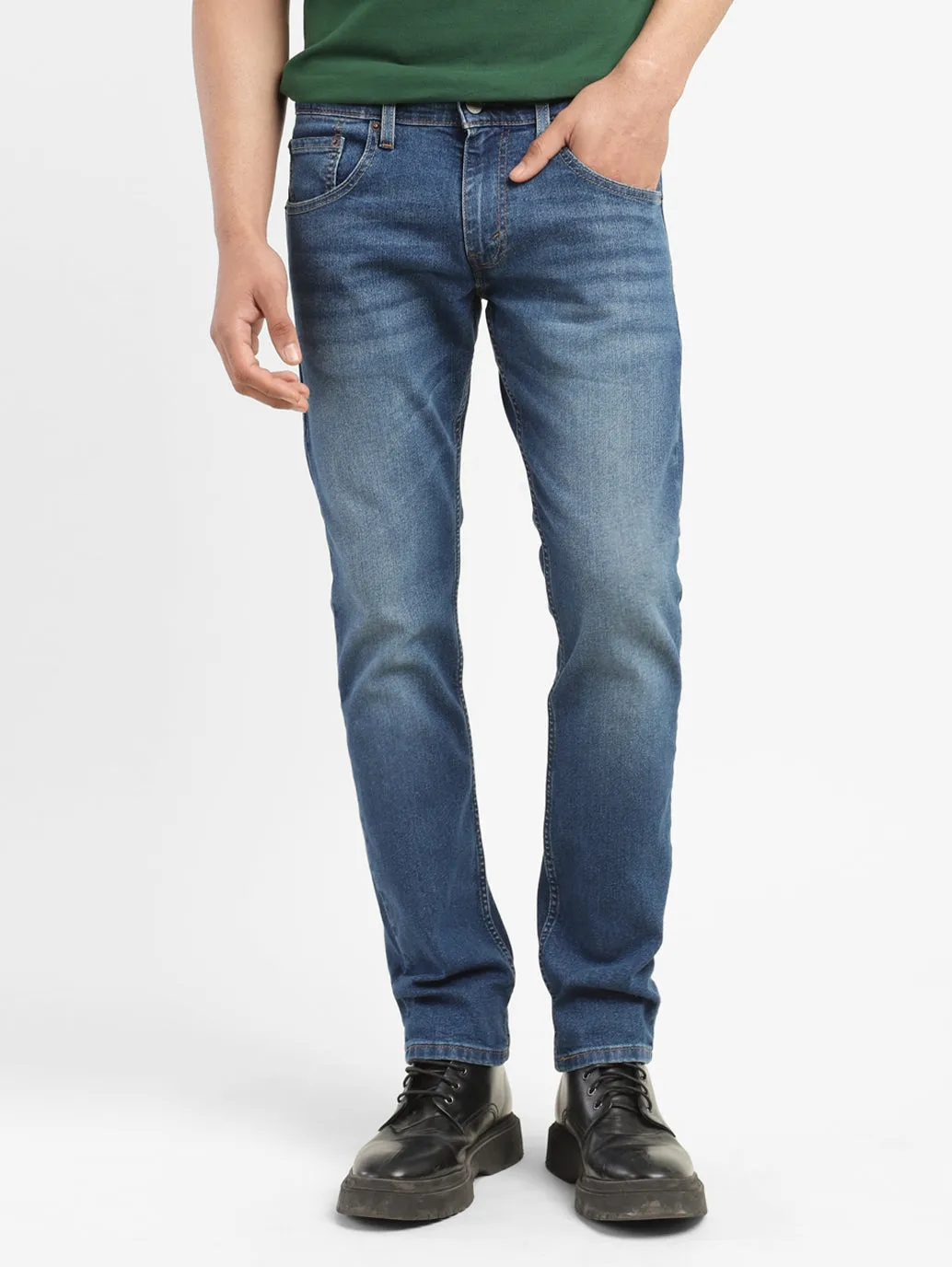 Men's 65504 Blue Skinny Fit Mid Rise Jeans