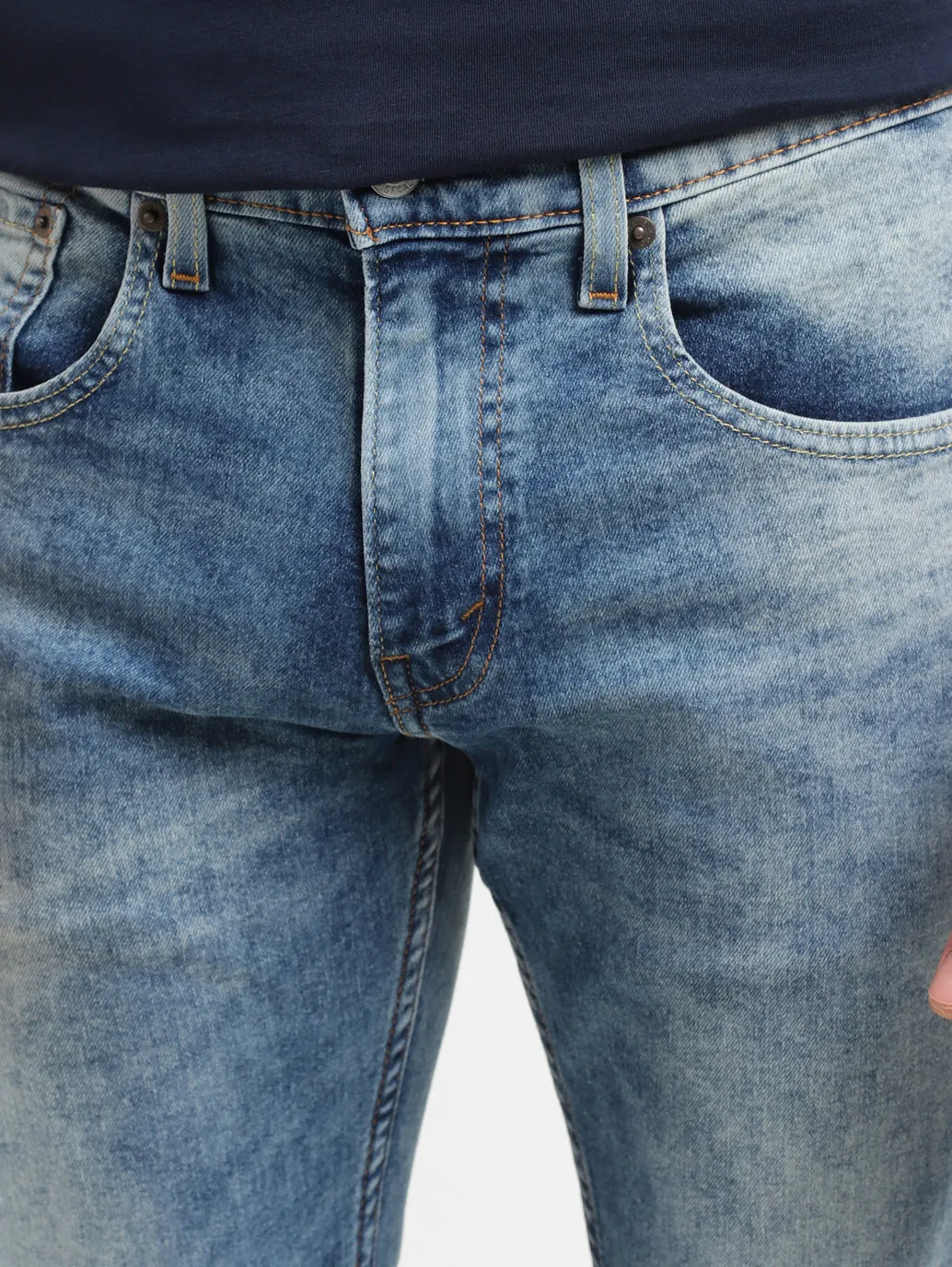 Men's 65504 Blue Skinny Fit Mid Rise Jeans