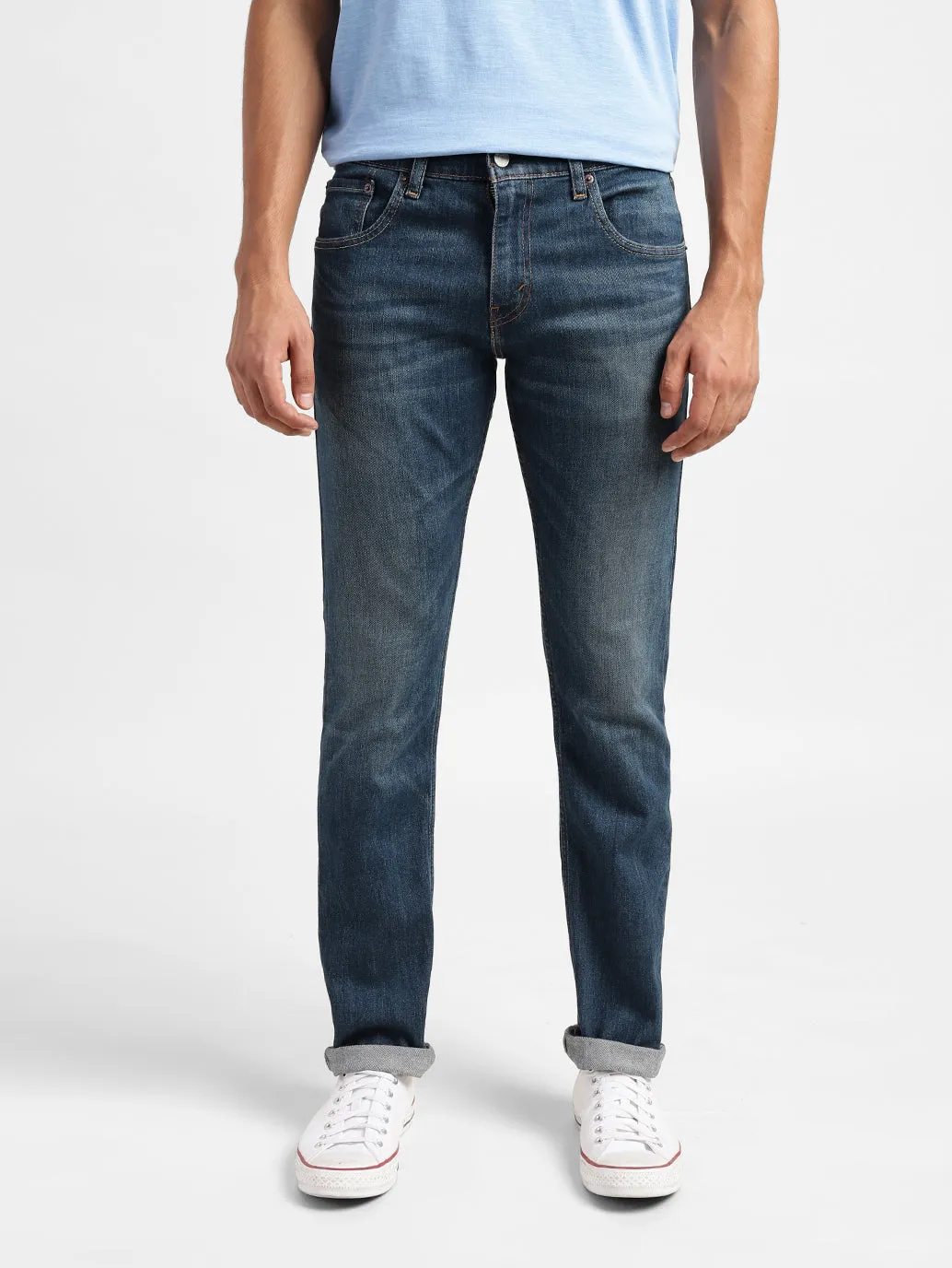 Men's 65504 Blue Skinny Fit Mid Rise Jeans