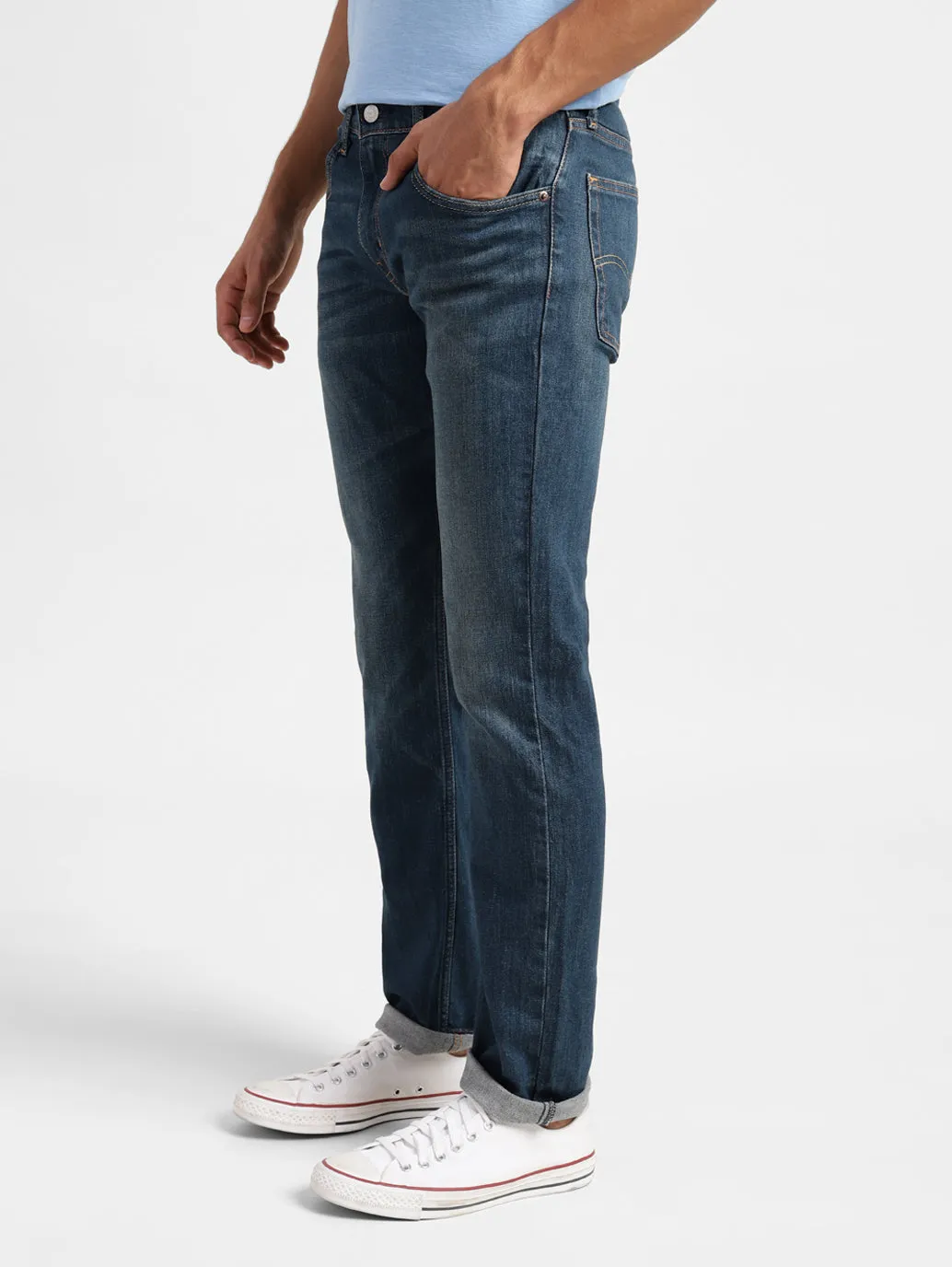 Men's 65504 Blue Skinny Fit Mid Rise Jeans