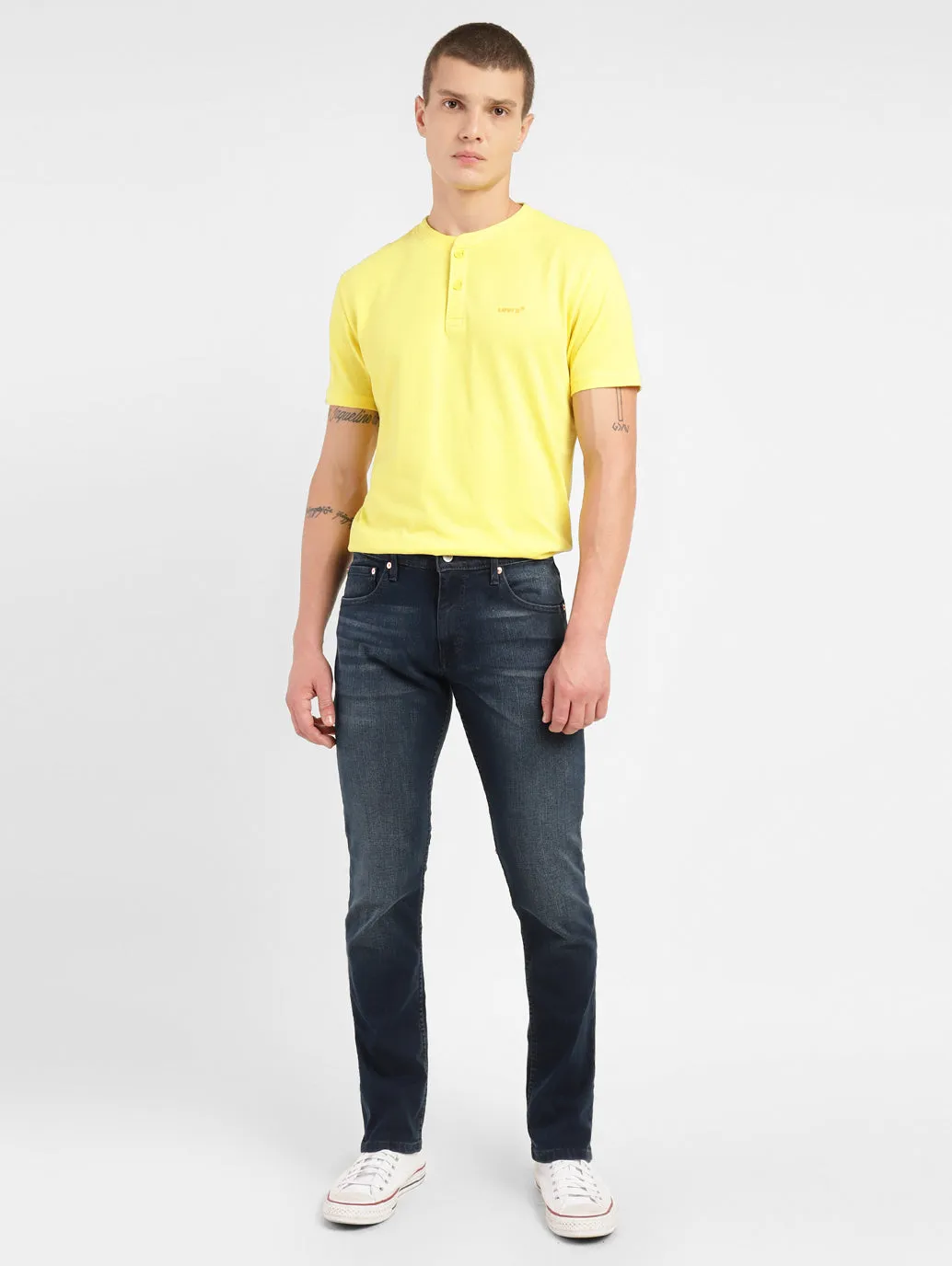Men's 65504 Blue Skinny Fit Mid Rise Jeans
