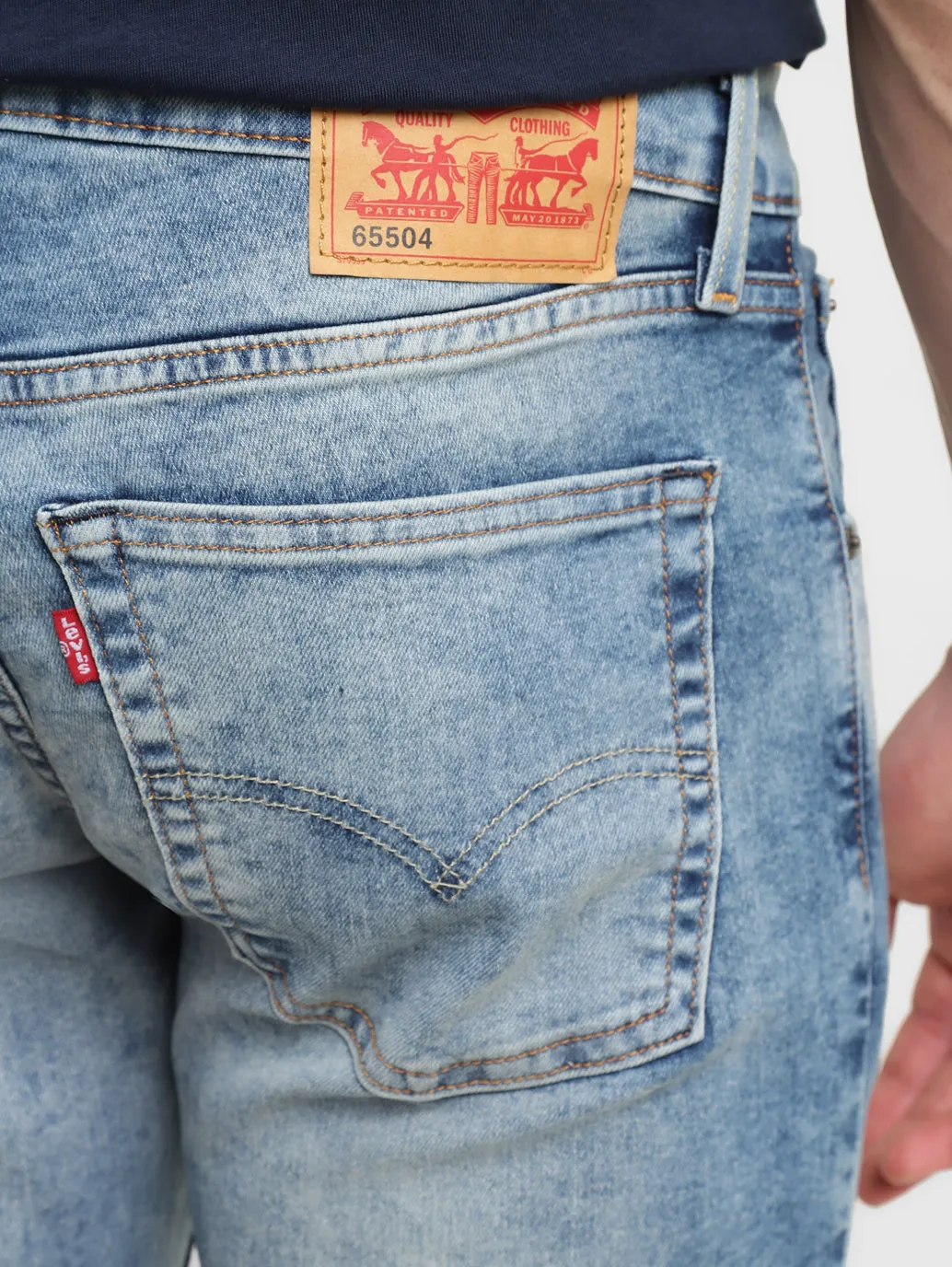 Men's 65504 Blue Skinny Fit Mid Rise Jeans