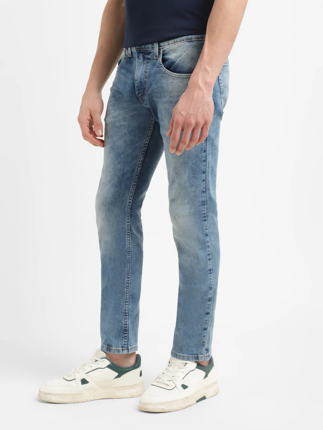 Men's 65504 Blue Skinny Fit Mid Rise Jeans