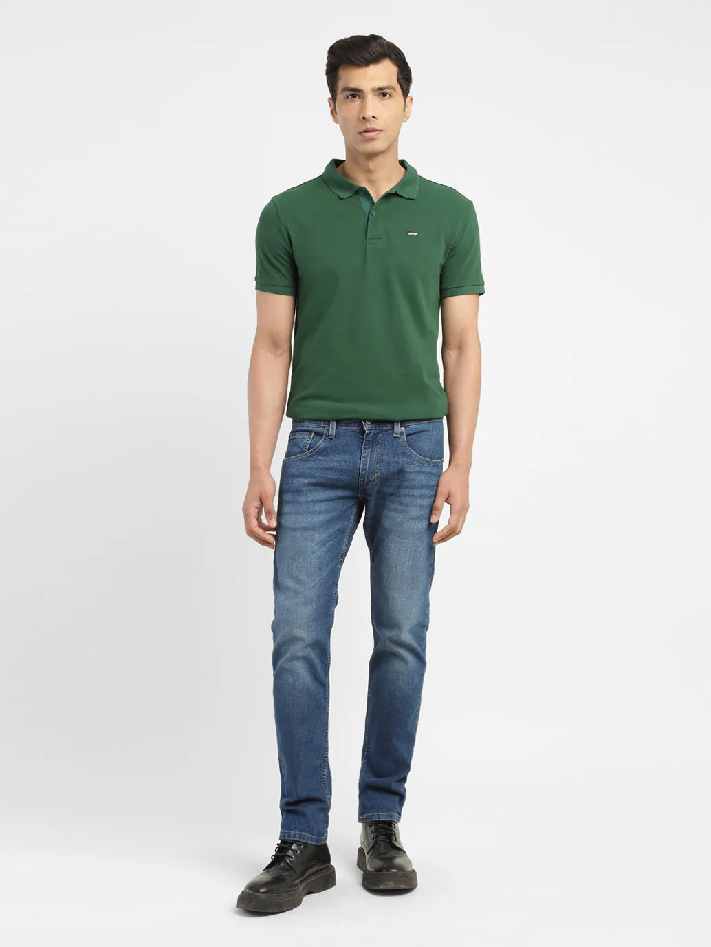 Men's 65504 Blue Skinny Fit Mid Rise Jeans