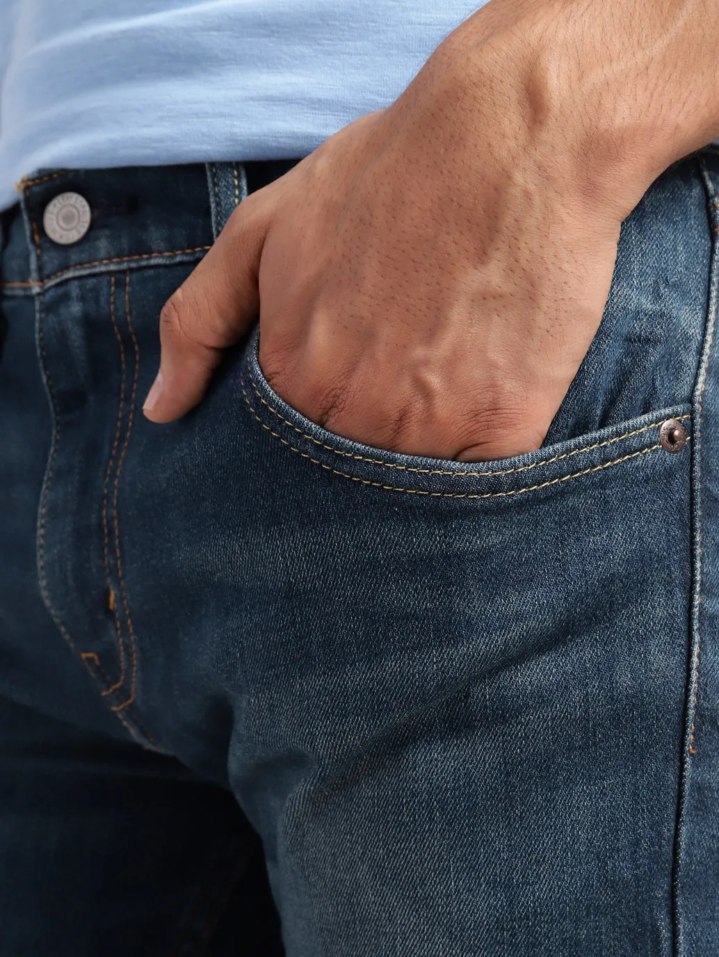 Men's 65504 Blue Skinny Fit Mid Rise Jeans