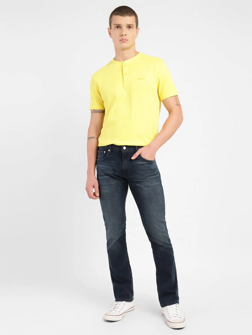 Men's 65504 Blue Skinny Fit Mid Rise Jeans