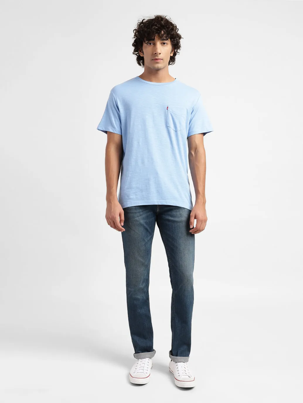 Men's 65504 Blue Skinny Fit Mid Rise Jeans