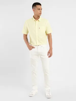Men's 65504 White Skinny Fit Mid Rise Jeans