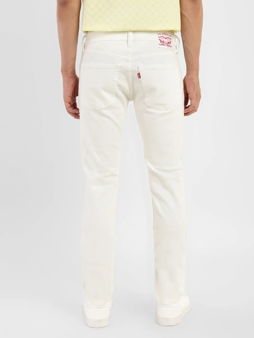 Men's 65504 White Skinny Fit Mid Rise Jeans