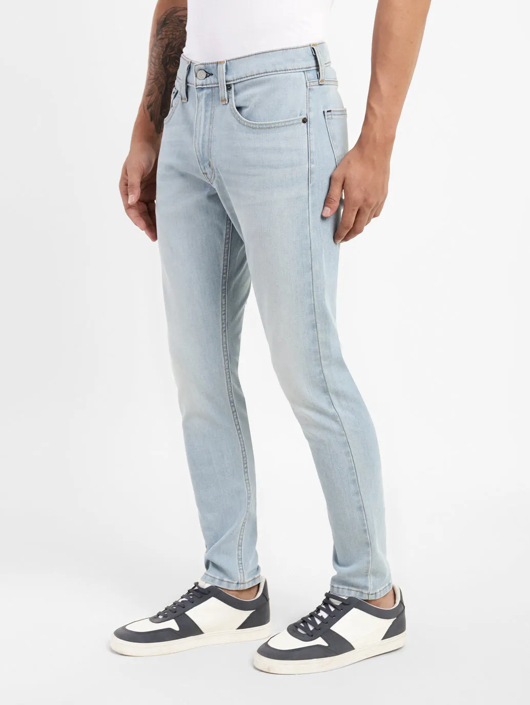 Men's Blue Skinny Fit Mid Rise Jeans