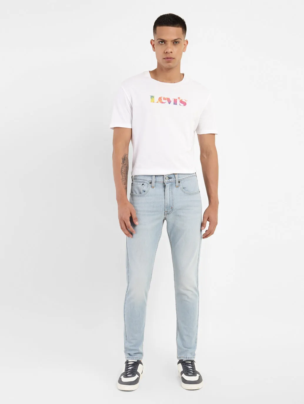 Men's Blue Skinny Fit Mid Rise Jeans