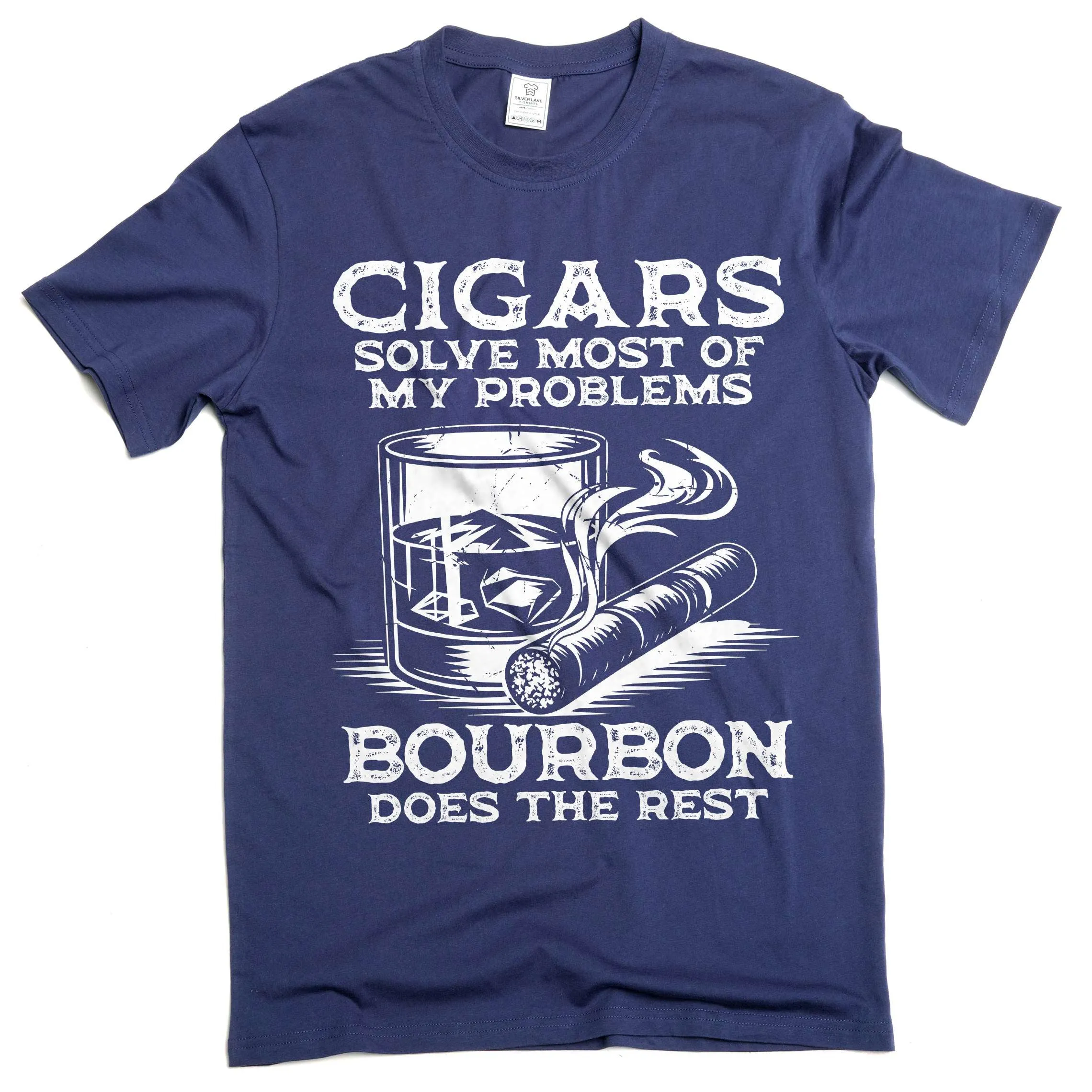 Men's Funny Cigars and Bourbon T-shirt Father's day tee shirt gift Birthday Papa grandpa tee shirt