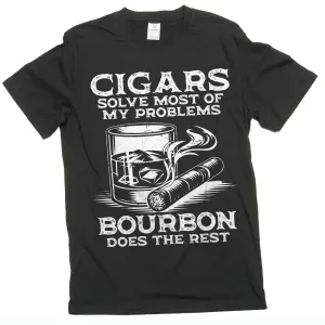 Men's Funny Cigars and Bourbon T-shirt Father's day tee shirt gift Birthday Papa grandpa tee shirt