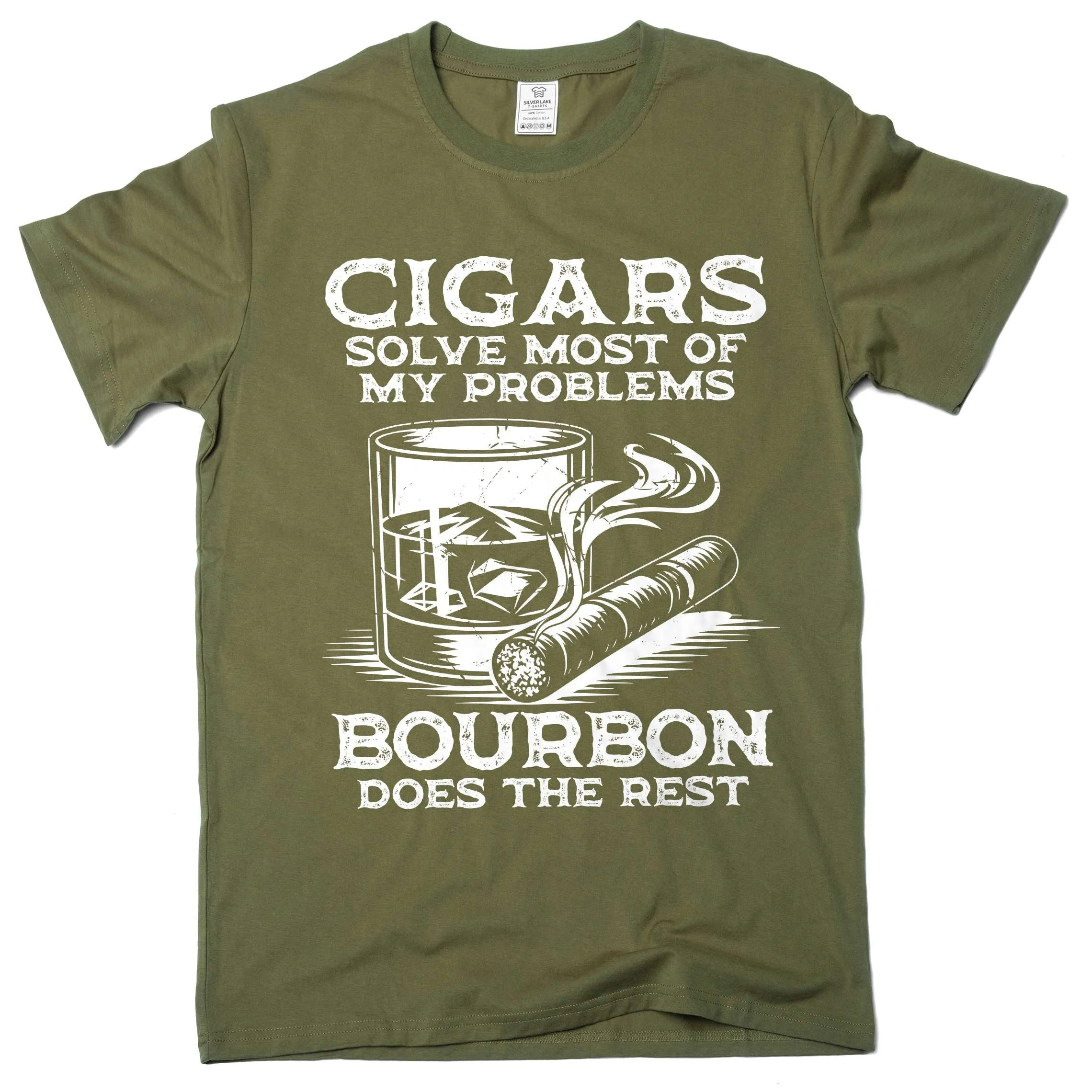 Men's Funny Cigars and Bourbon T-shirt Father's day tee shirt gift Birthday Papa grandpa tee shirt