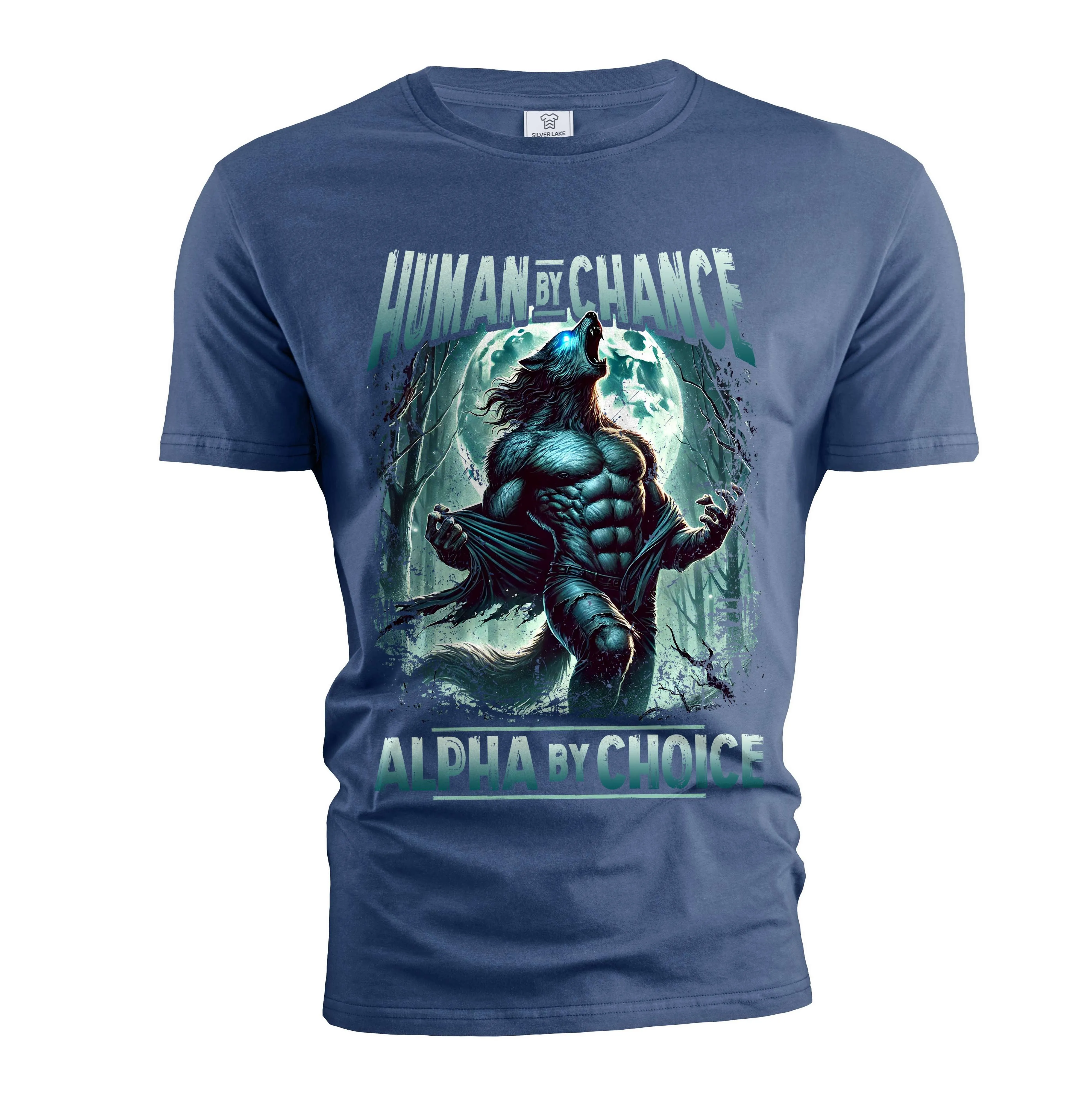 Men's Human By Chance Alpha By Choice Funny T-shirt Birthday Tee Husband Boyfriend Gift Shirt