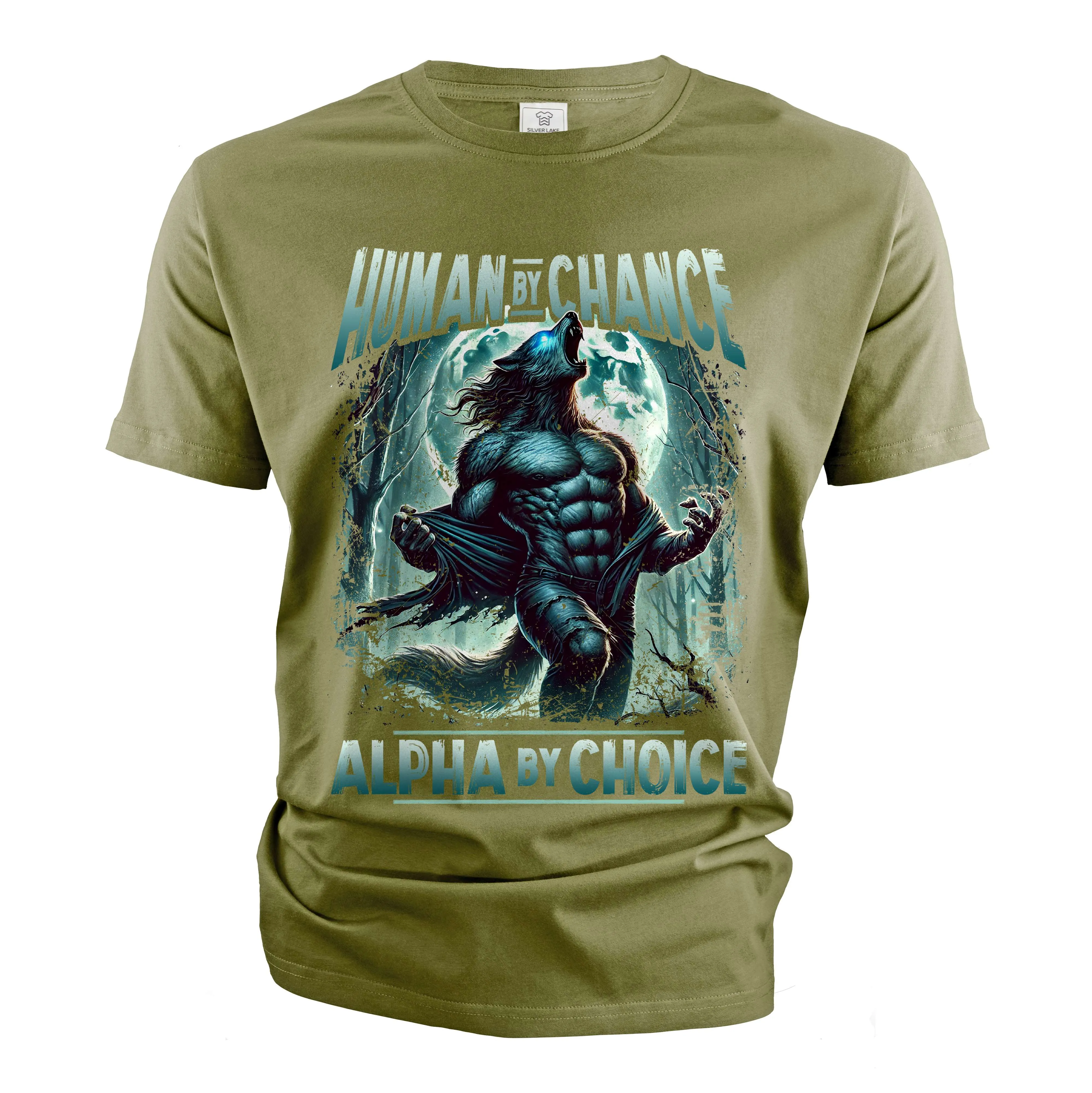 Men's Human By Chance Alpha By Choice Funny T-shirt Birthday Tee Husband Boyfriend Gift Shirt