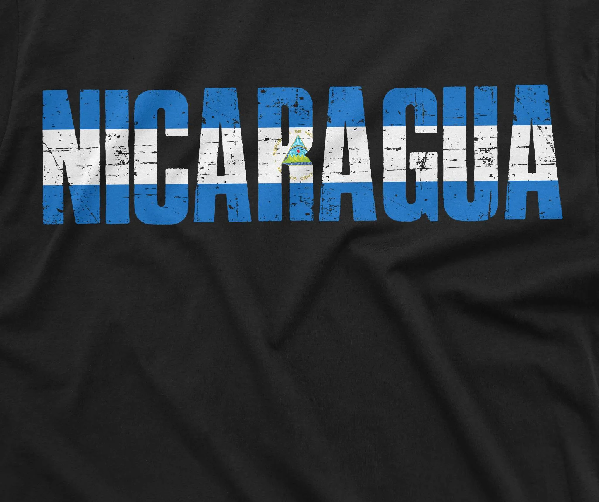 Men's Nicaragua T-shirt Nicaragua Patriotic flag coat of arms tee shirt
