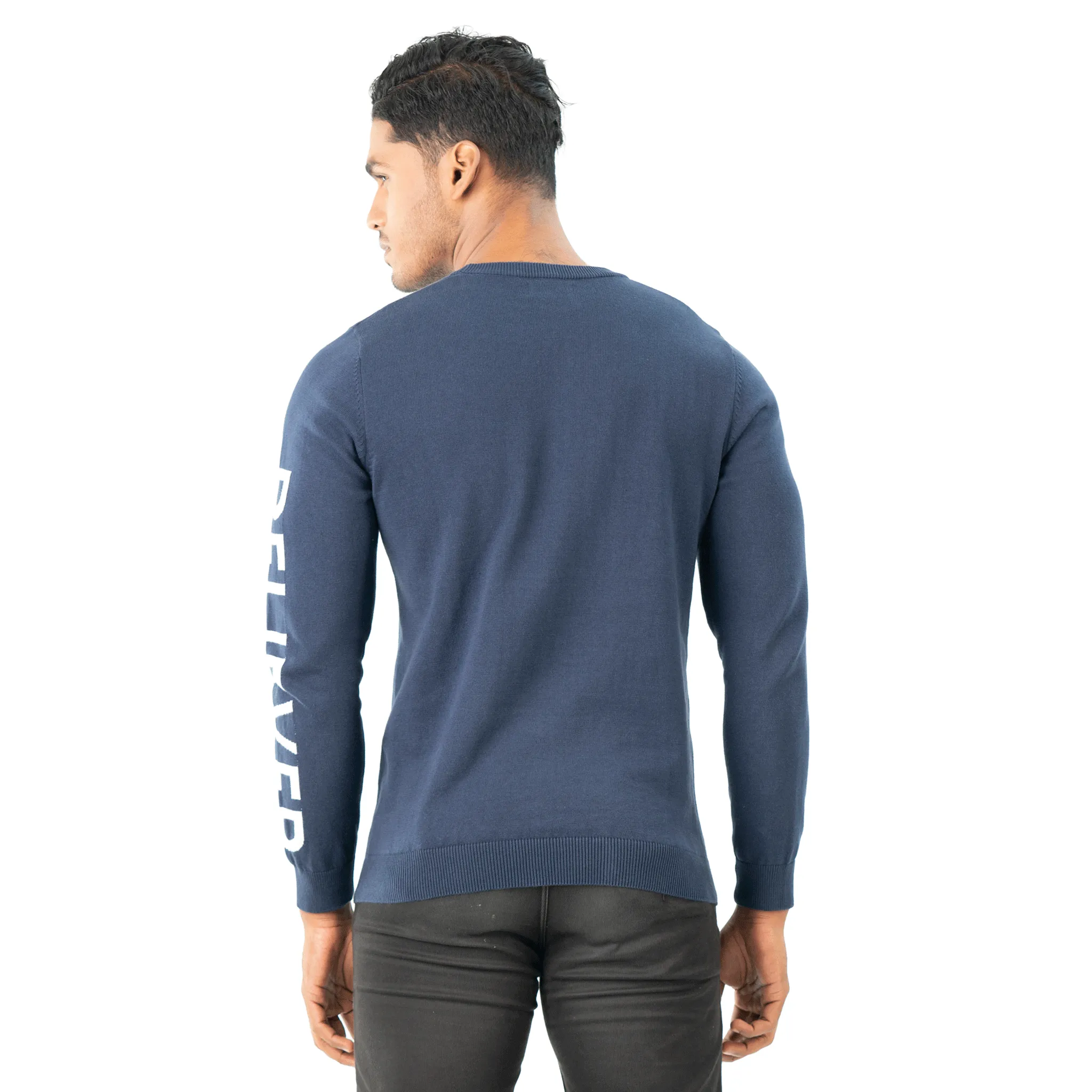 Mens Pullover- Navy White