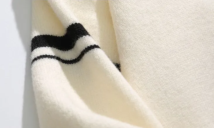 Men's Ringer Sweater with a Stylish V-neck Design