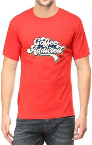 Men's Tshirt - DRON COFFEE ADDICTED - ABA55 Red