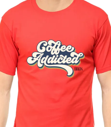 Men's Tshirt - DRON COFFEE ADDICTED - ABA55 Red