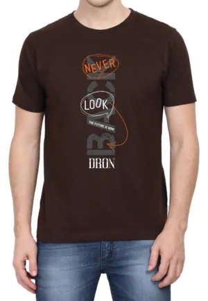 Men's Tshirt - DRON NEVER LOOK BACK - ABA56 Coffee Brown
