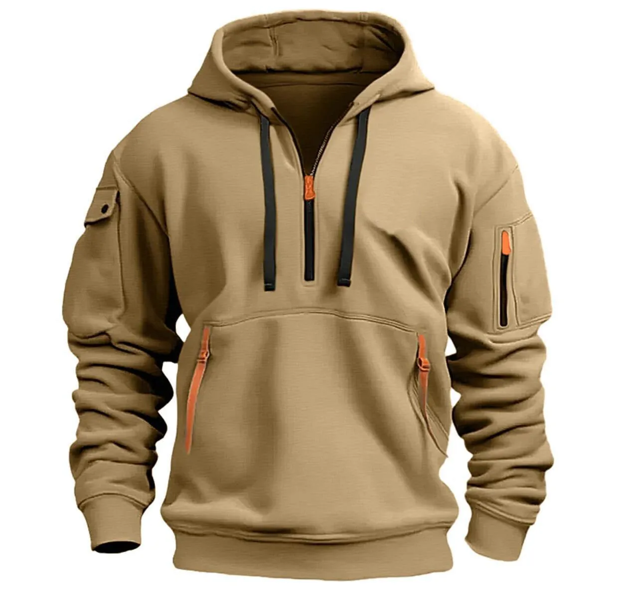 Men's versatile zip-up hoodie