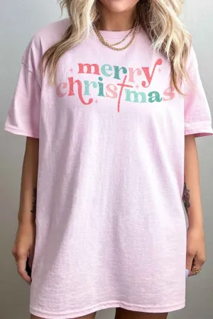 MERRY CHRISTMAS OVERSIZED GRAPHIC TEE
