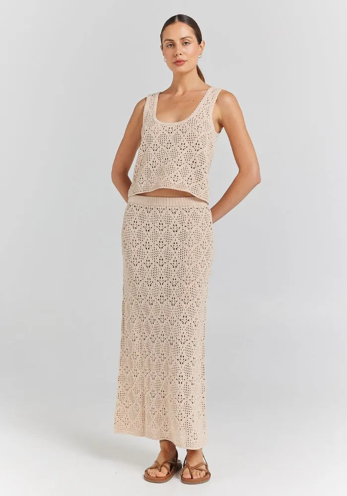 Messina Knit Singlet Top - Sand