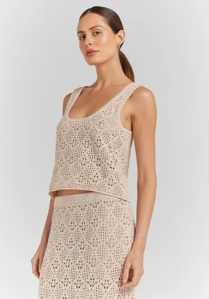 Messina Knit Singlet Top - Sand