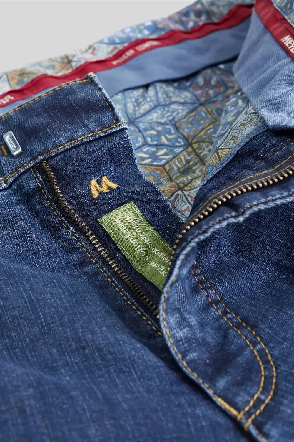 Meyer Men's Roma T400 Core Spun Denim Straight Leg Jeans Blue Stone