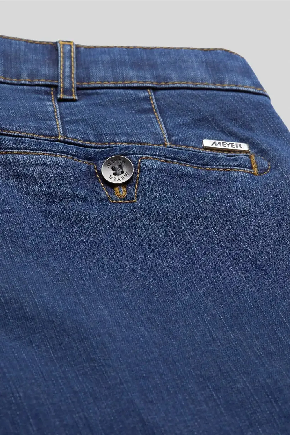 Meyer Men's Roma T400 Core Spun Denim Straight Leg Jeans Blue Stone