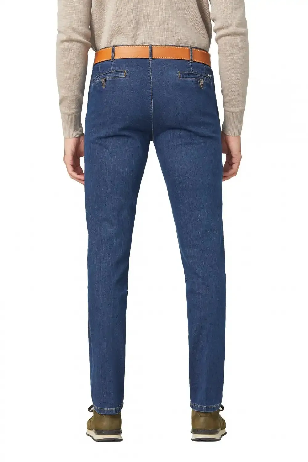 Meyer Men's Roma T400 Core Spun Denim Straight Leg Jeans Blue Stone