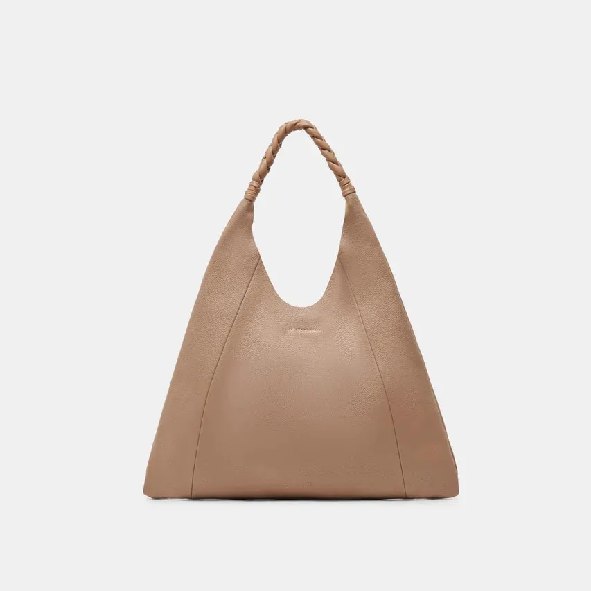 Mia Leather Tote - Cafe