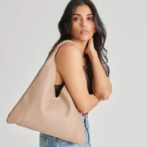 Mia Leather Tote - Cafe