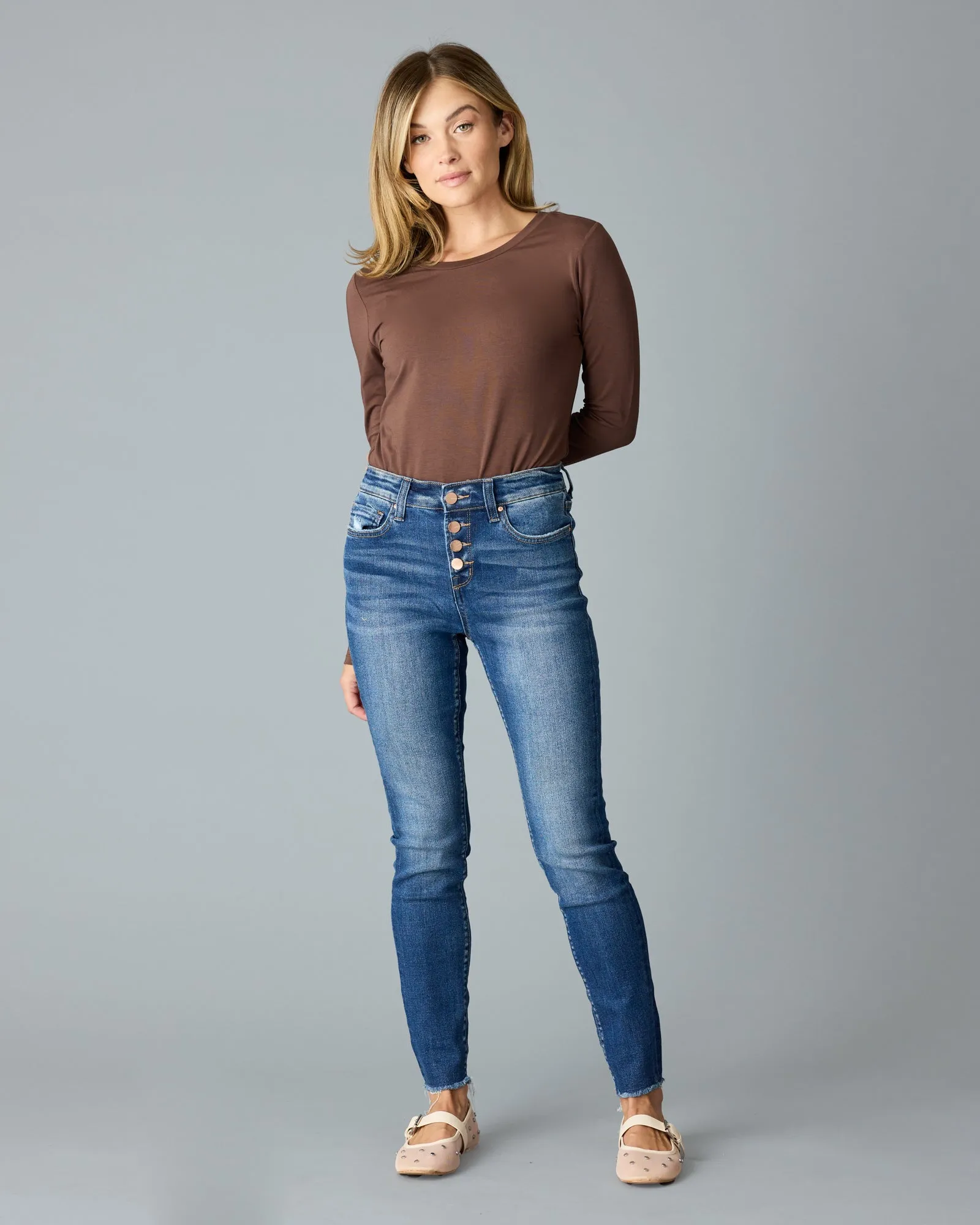 Mid Rise Ankle Skinny