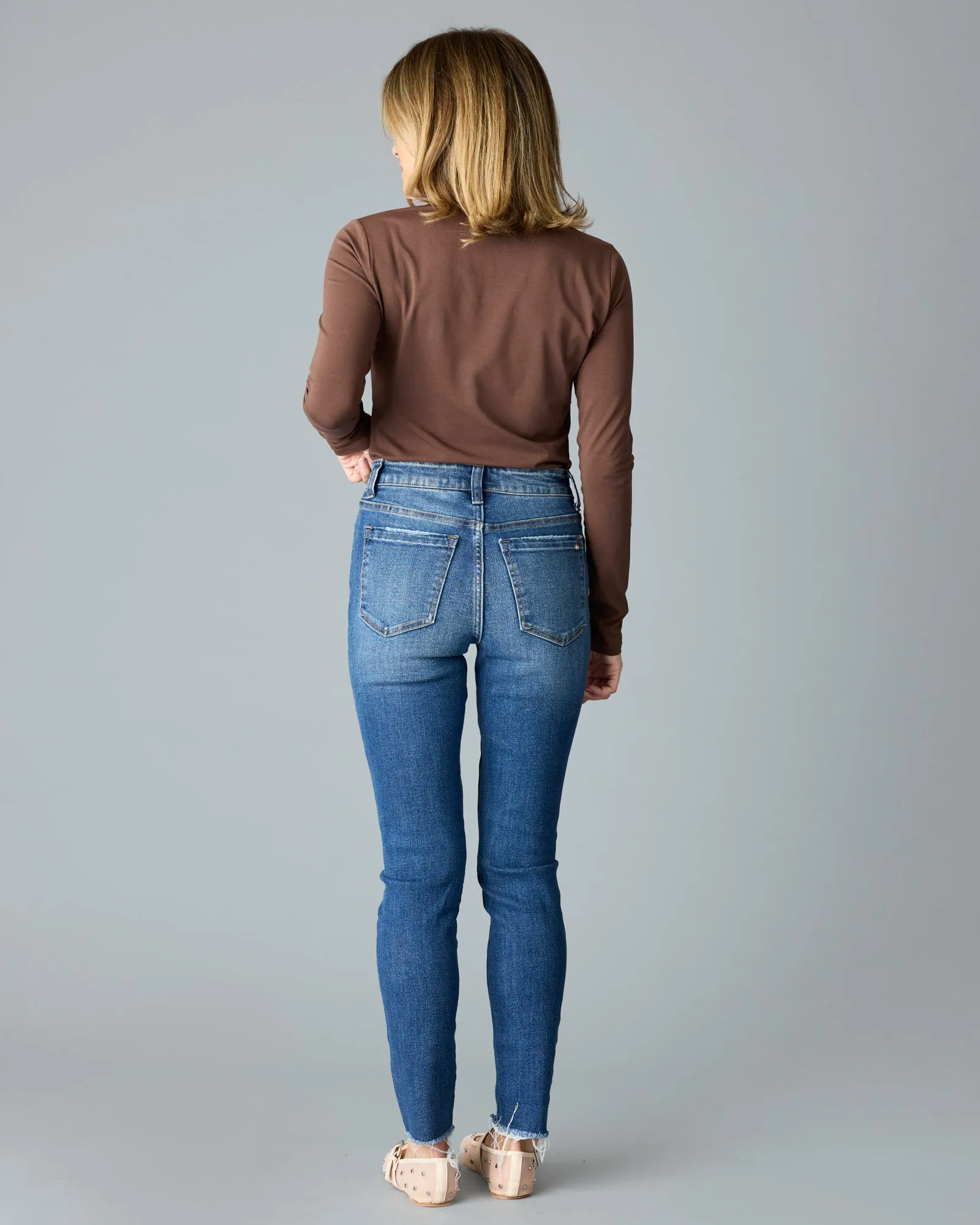 Mid Rise Ankle Skinny